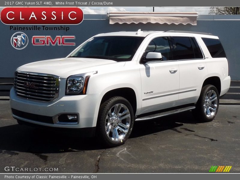 White Frost Tricoat / Cocoa/Dune 2017 GMC Yukon SLT 4WD