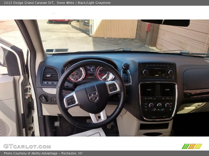 Stone White / Black/Light Graystone 2013 Dodge Grand Caravan SXT