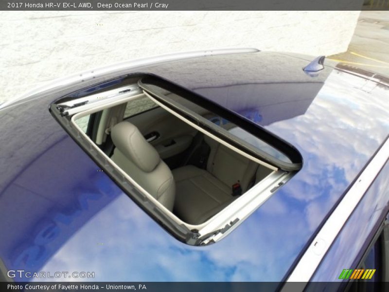 Deep Ocean Pearl / Gray 2017 Honda HR-V EX-L AWD