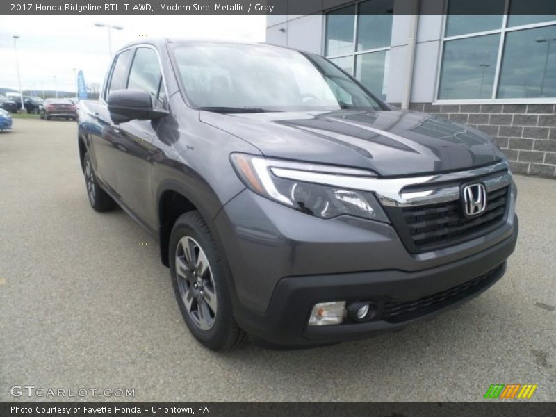 Modern Steel Metallic / Gray 2017 Honda Ridgeline RTL-T AWD