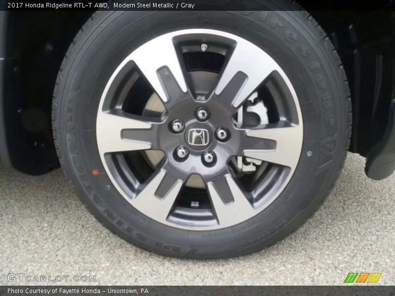 Modern Steel Metallic / Gray 2017 Honda Ridgeline RTL-T AWD