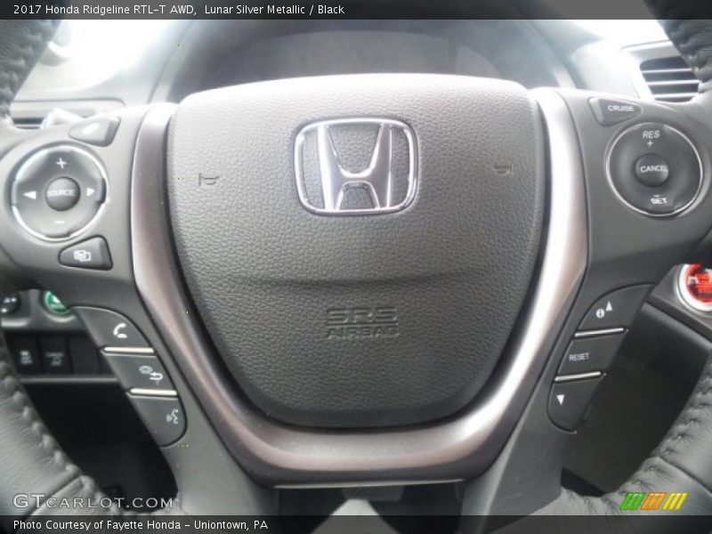 Lunar Silver Metallic / Black 2017 Honda Ridgeline RTL-T AWD