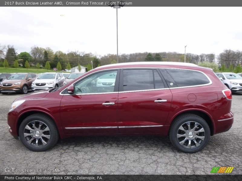 Crimson Red Tintcoat / Light Titanium 2017 Buick Enclave Leather AWD