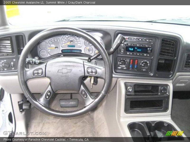 Summit White / Gray/Dark Charcoal 2005 Chevrolet Avalanche LS