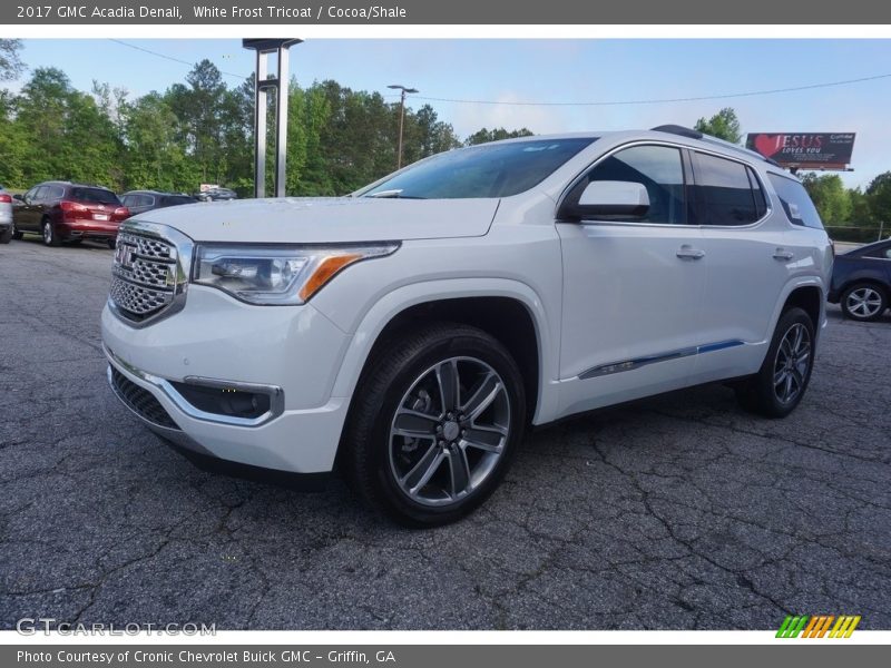 White Frost Tricoat / Cocoa/Shale 2017 GMC Acadia Denali