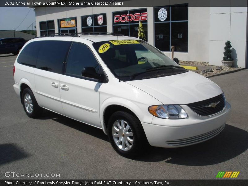 Stone White Clearcoat / Taupe 2002 Chrysler Town & Country EX