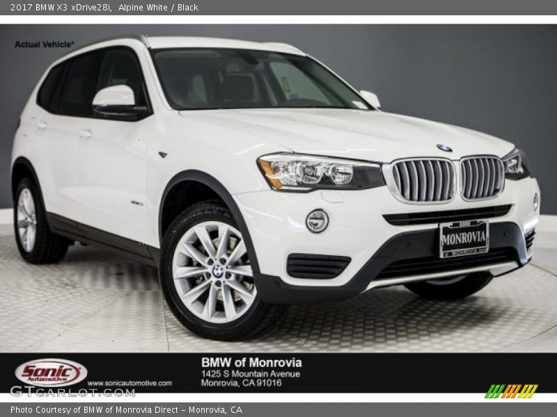 Alpine White / Black 2017 BMW X3 xDrive28i