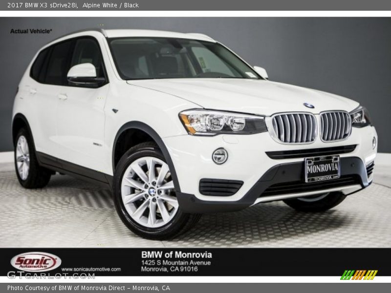 Alpine White / Black 2017 BMW X3 sDrive28i