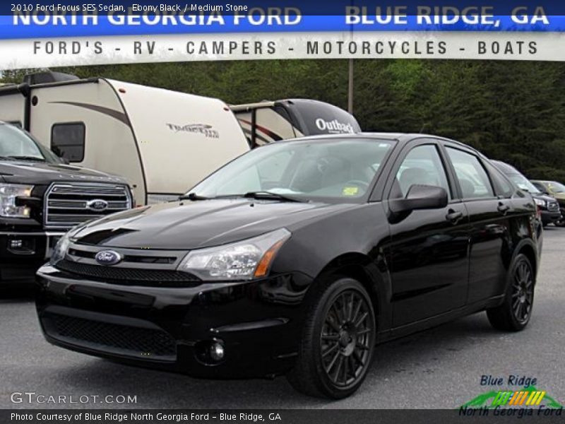 Ebony Black / Medium Stone 2010 Ford Focus SES Sedan