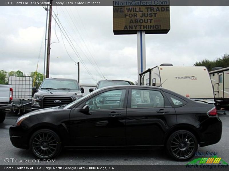 Ebony Black / Medium Stone 2010 Ford Focus SES Sedan