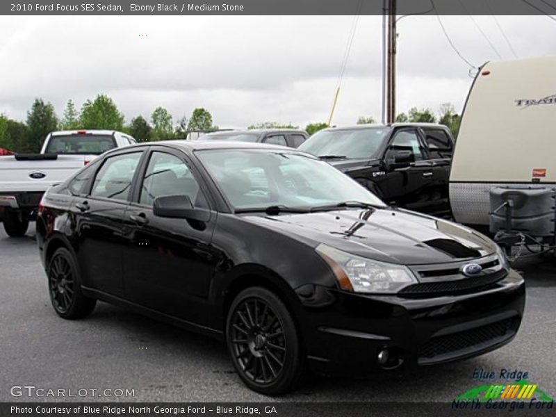 Ebony Black / Medium Stone 2010 Ford Focus SES Sedan
