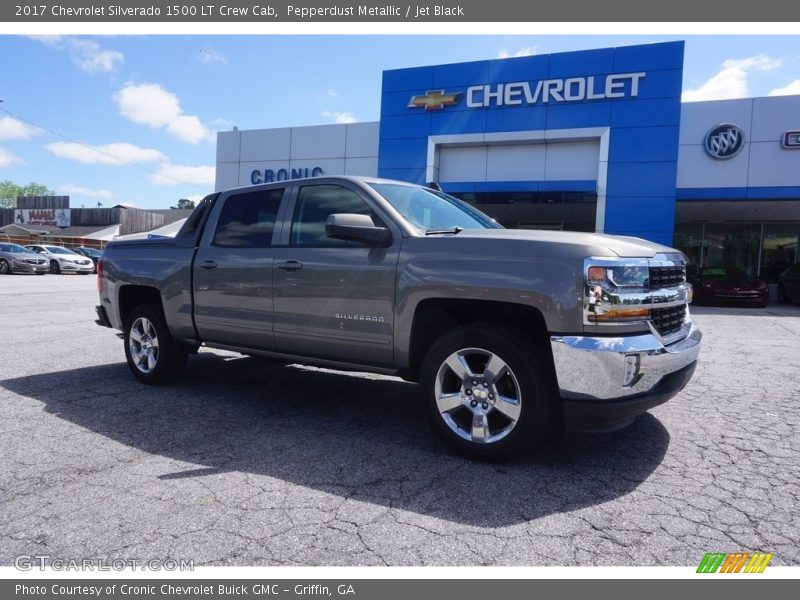 Pepperdust Metallic / Jet Black 2017 Chevrolet Silverado 1500 LT Crew Cab