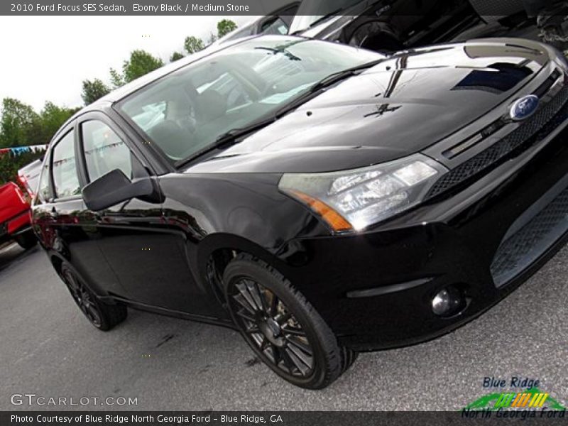 Ebony Black / Medium Stone 2010 Ford Focus SES Sedan
