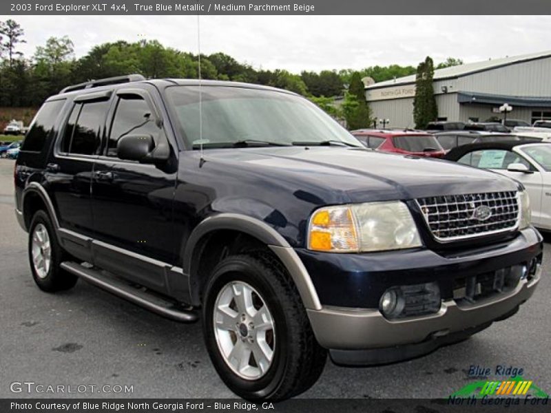 True Blue Metallic / Medium Parchment Beige 2003 Ford Explorer XLT 4x4