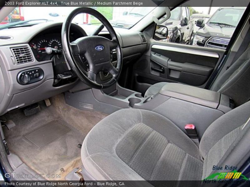 True Blue Metallic / Medium Parchment Beige 2003 Ford Explorer XLT 4x4