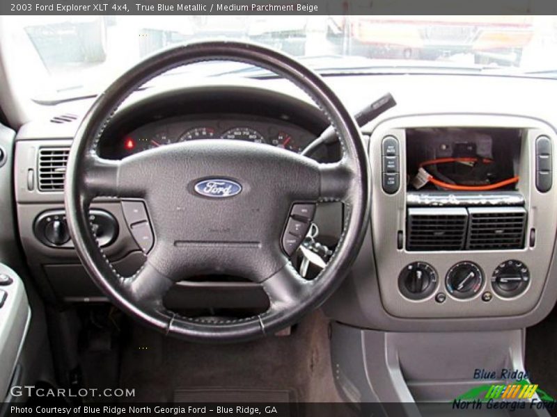True Blue Metallic / Medium Parchment Beige 2003 Ford Explorer XLT 4x4