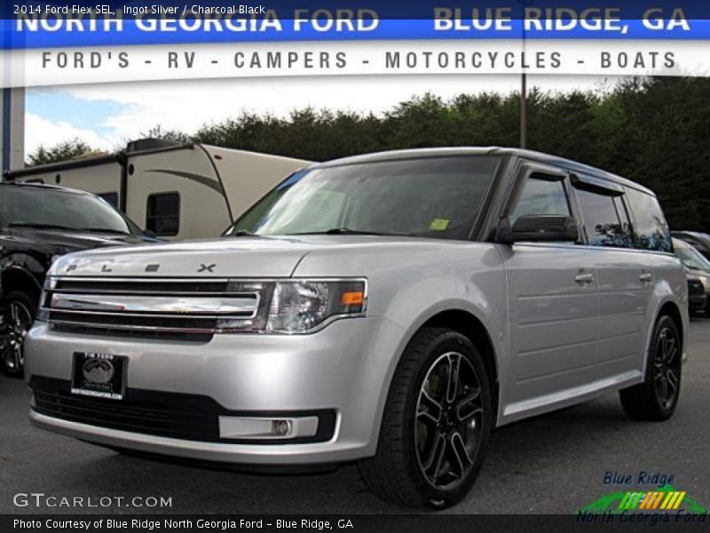 Ingot Silver / Charcoal Black 2014 Ford Flex SEL