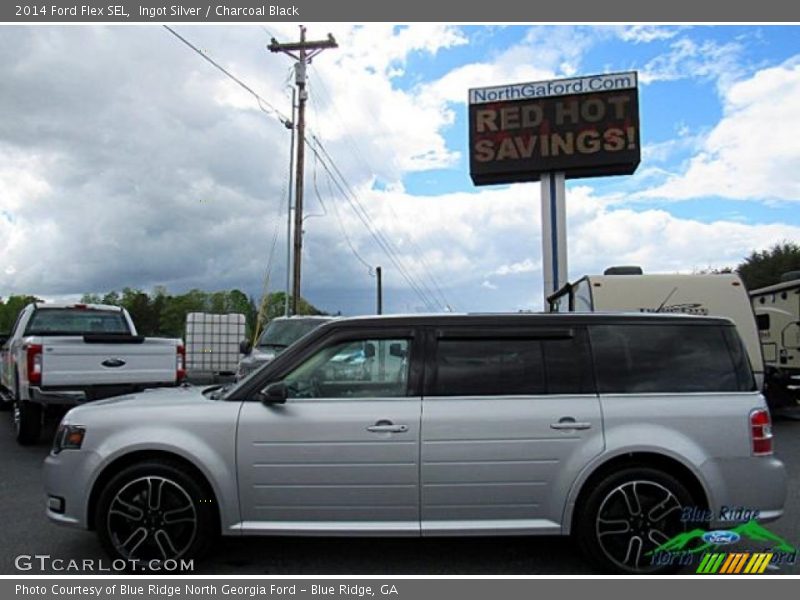 Ingot Silver / Charcoal Black 2014 Ford Flex SEL