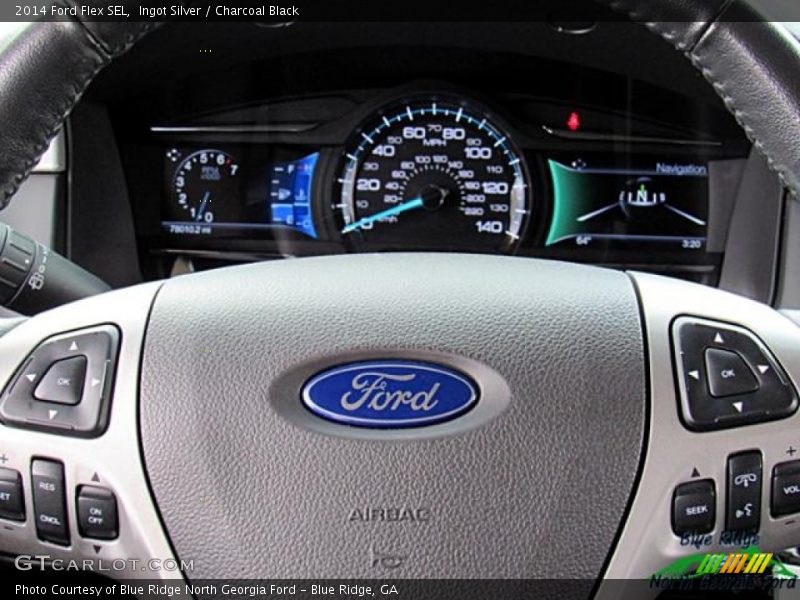 Ingot Silver / Charcoal Black 2014 Ford Flex SEL