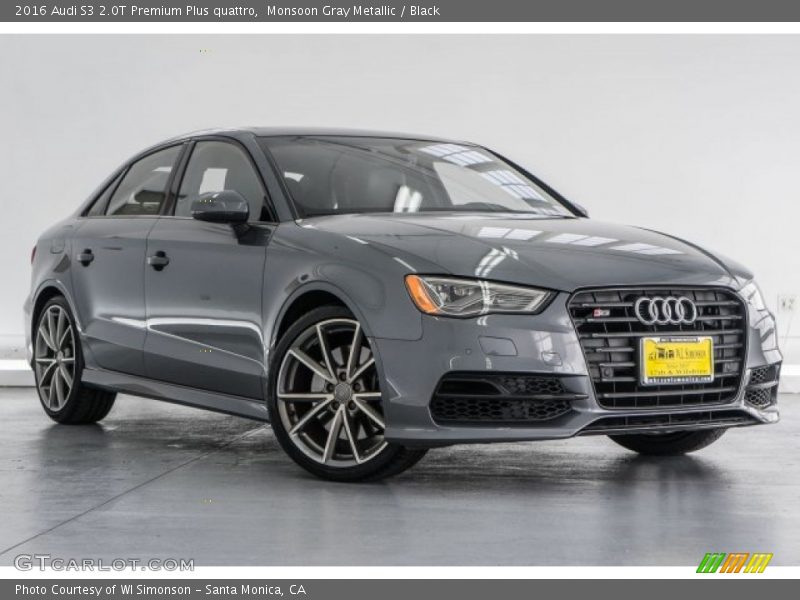 Monsoon Gray Metallic / Black 2016 Audi S3 2.0T Premium Plus quattro