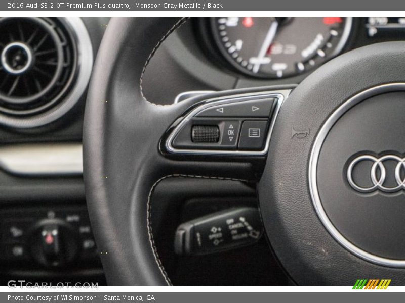 Monsoon Gray Metallic / Black 2016 Audi S3 2.0T Premium Plus quattro