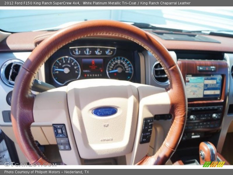 White Platinum Metallic Tri-Coat / King Ranch Chaparral Leather 2012 Ford F150 King Ranch SuperCrew 4x4