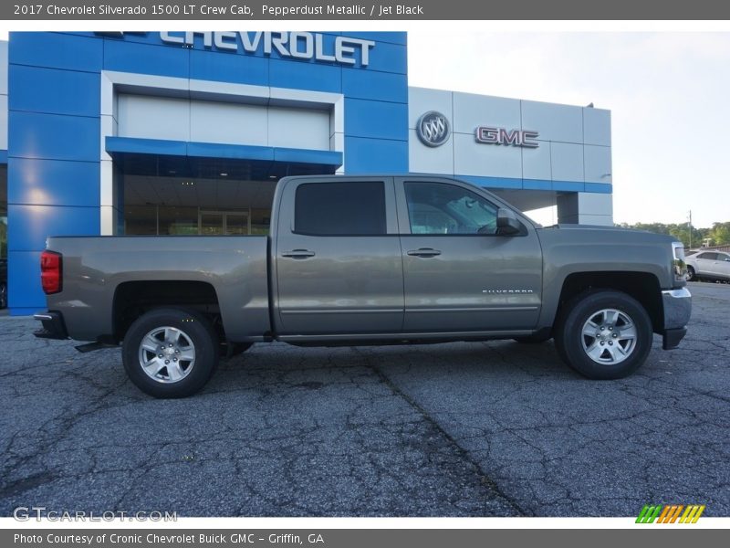 Pepperdust Metallic / Jet Black 2017 Chevrolet Silverado 1500 LT Crew Cab