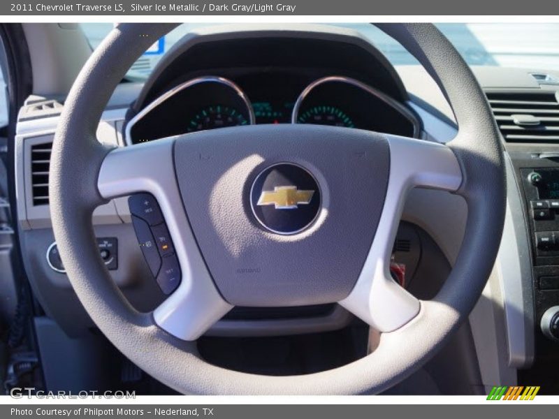 Silver Ice Metallic / Dark Gray/Light Gray 2011 Chevrolet Traverse LS