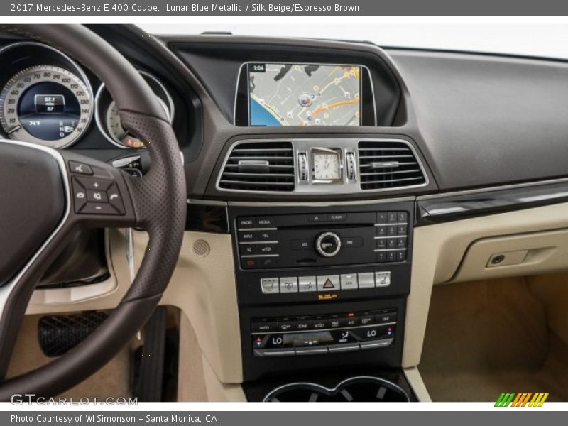 Lunar Blue Metallic / Silk Beige/Espresso Brown 2017 Mercedes-Benz E 400 Coupe