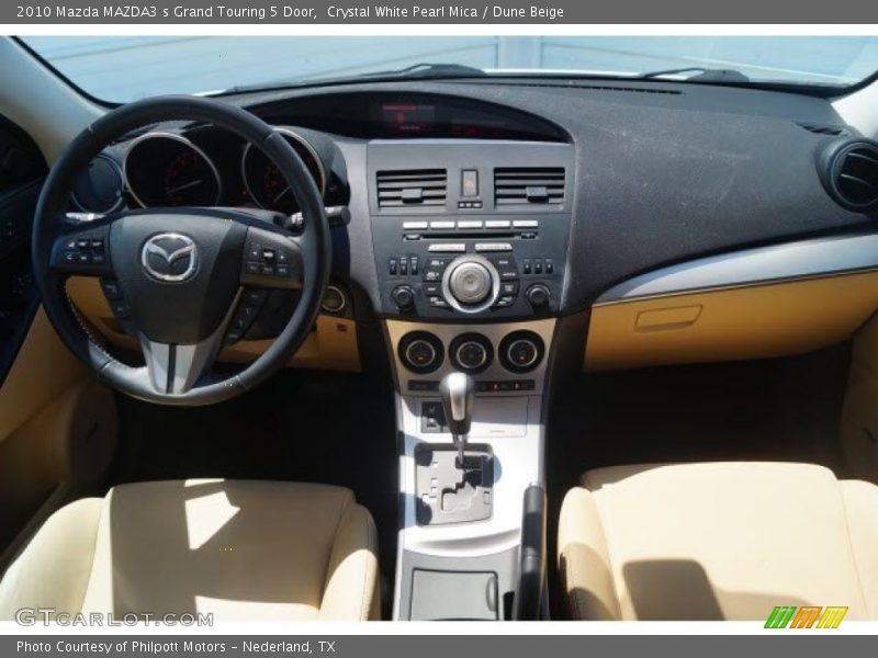 Crystal White Pearl Mica / Dune Beige 2010 Mazda MAZDA3 s Grand Touring 5 Door