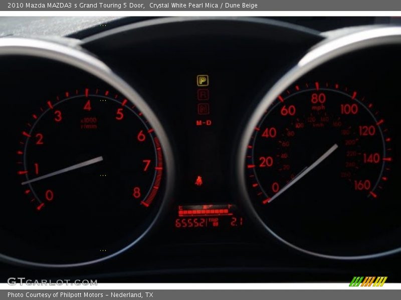 Crystal White Pearl Mica / Dune Beige 2010 Mazda MAZDA3 s Grand Touring 5 Door