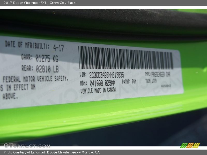 Green Go / Black 2017 Dodge Challenger SXT