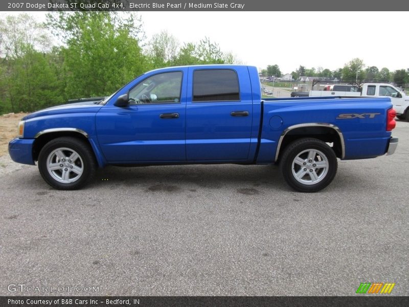 Electric Blue Pearl / Medium Slate Gray 2007 Dodge Dakota ST Quad Cab 4x4