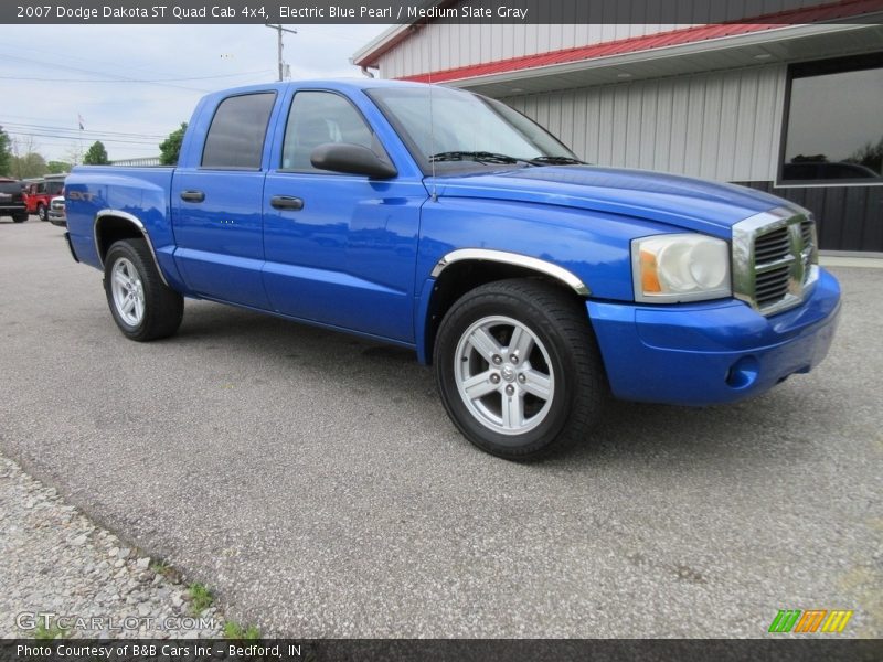 Electric Blue Pearl / Medium Slate Gray 2007 Dodge Dakota ST Quad Cab 4x4