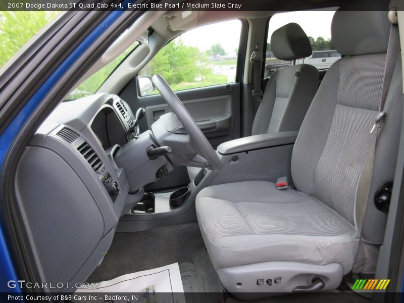 Electric Blue Pearl / Medium Slate Gray 2007 Dodge Dakota ST Quad Cab 4x4