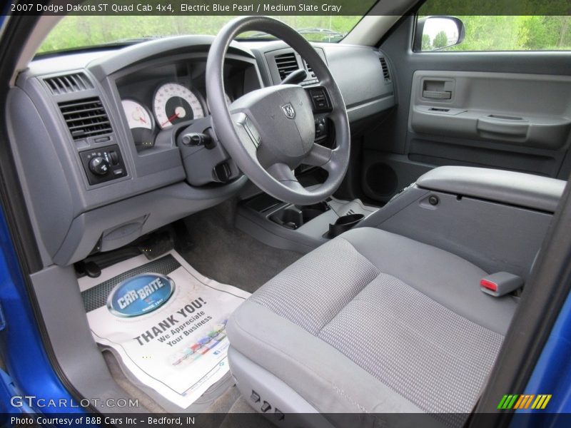 Electric Blue Pearl / Medium Slate Gray 2007 Dodge Dakota ST Quad Cab 4x4