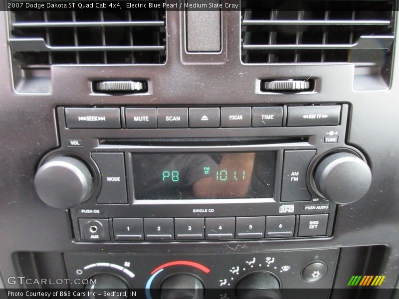 Electric Blue Pearl / Medium Slate Gray 2007 Dodge Dakota ST Quad Cab 4x4