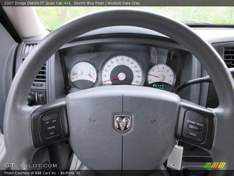Electric Blue Pearl / Medium Slate Gray 2007 Dodge Dakota ST Quad Cab 4x4