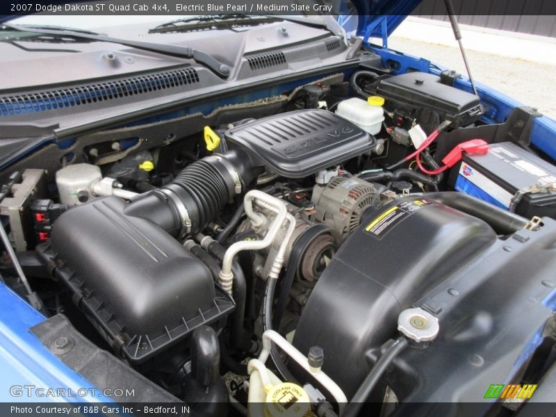 Electric Blue Pearl / Medium Slate Gray 2007 Dodge Dakota ST Quad Cab 4x4
