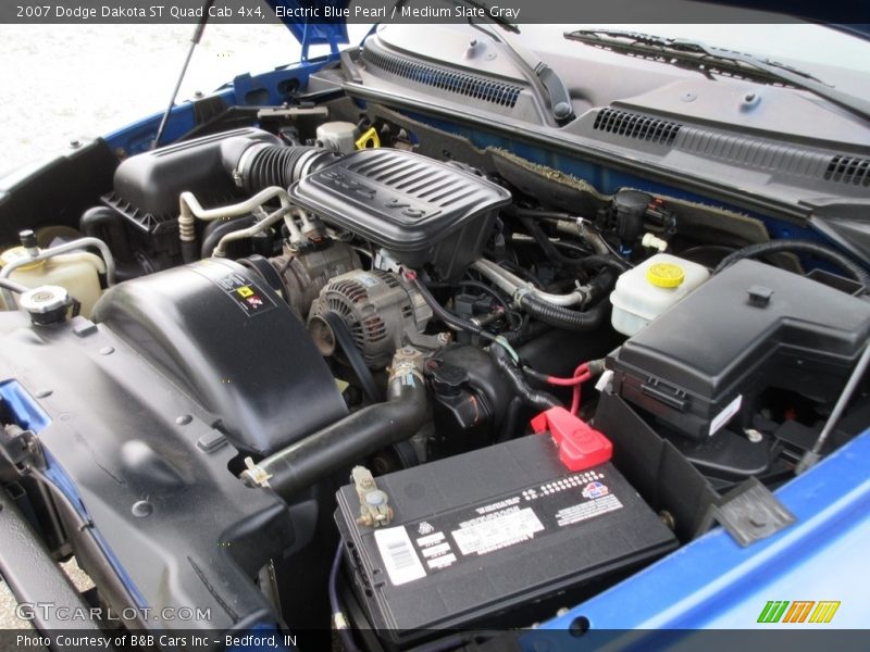 Electric Blue Pearl / Medium Slate Gray 2007 Dodge Dakota ST Quad Cab 4x4