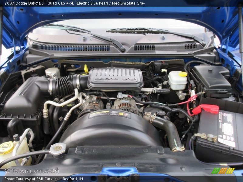 Electric Blue Pearl / Medium Slate Gray 2007 Dodge Dakota ST Quad Cab 4x4