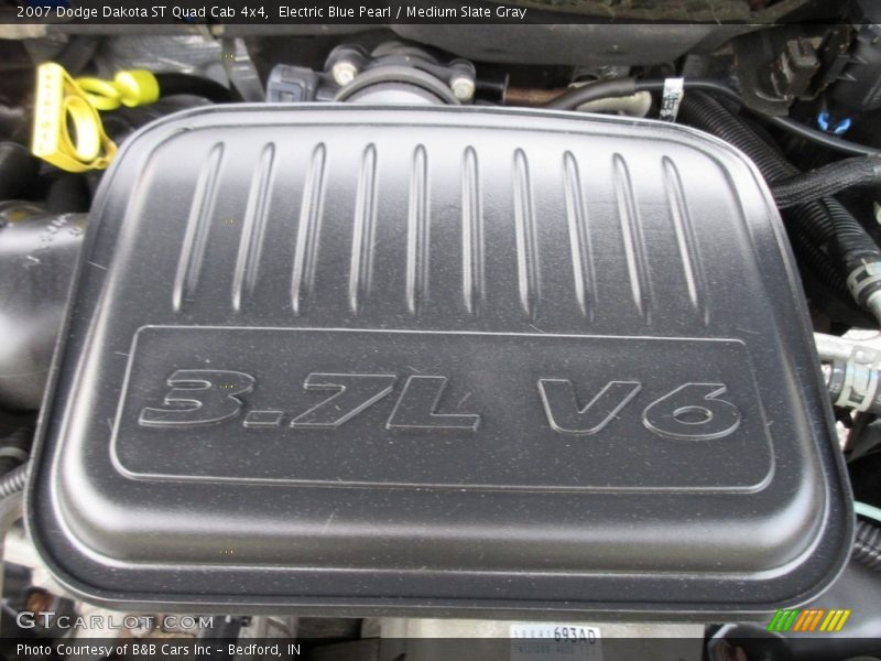 Electric Blue Pearl / Medium Slate Gray 2007 Dodge Dakota ST Quad Cab 4x4