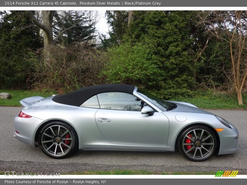 Rhodium Silver Metallic / Black/Platinum Grey 2014 Porsche 911 Carrera 4S Cabriolet