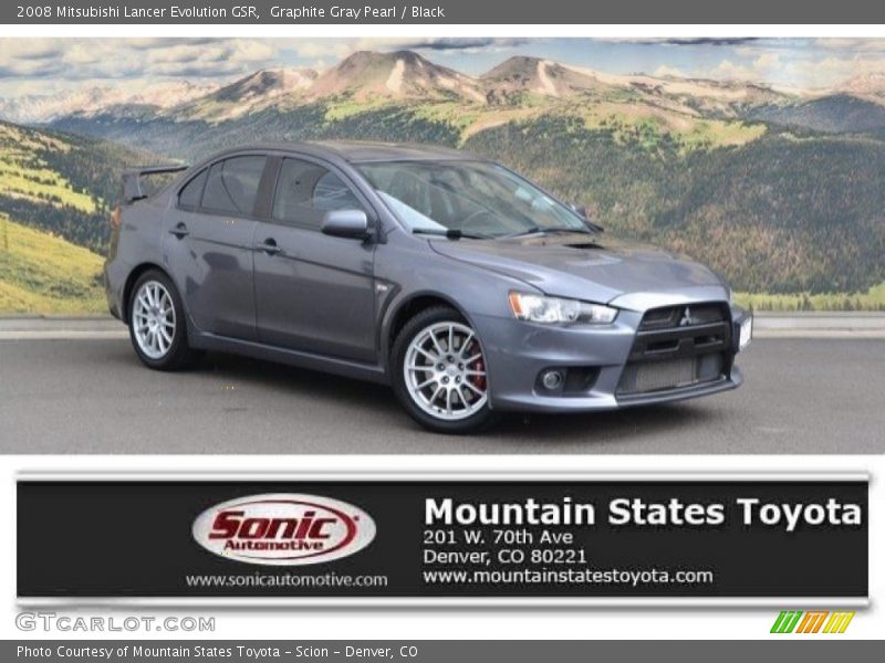 Graphite Gray Pearl / Black 2008 Mitsubishi Lancer Evolution GSR