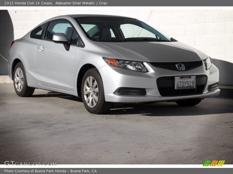 Alabaster Silver Metallic / Gray 2012 Honda Civic LX Coupe