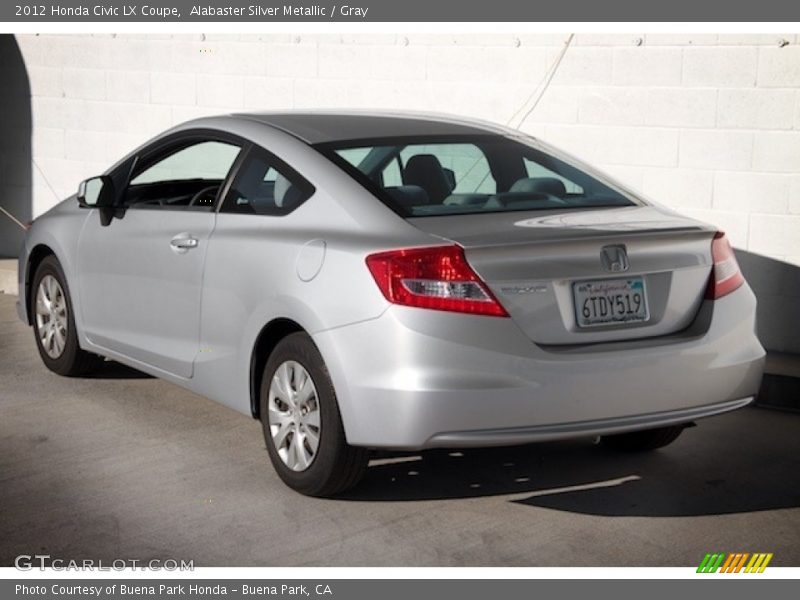 Alabaster Silver Metallic / Gray 2012 Honda Civic LX Coupe