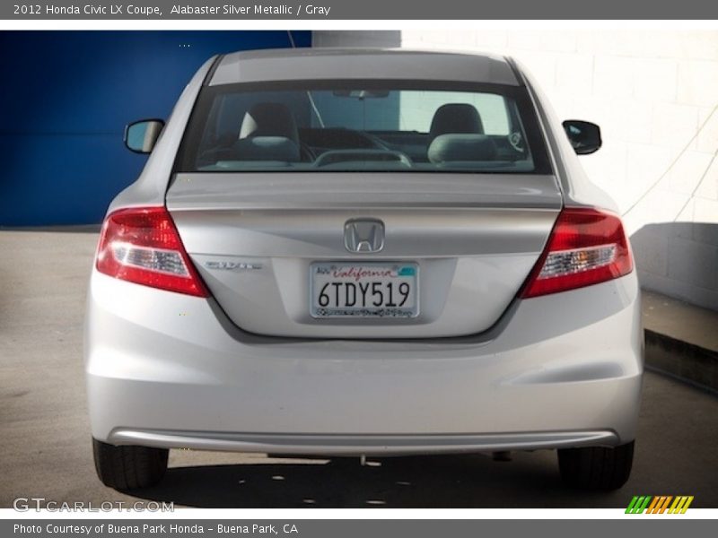Alabaster Silver Metallic / Gray 2012 Honda Civic LX Coupe
