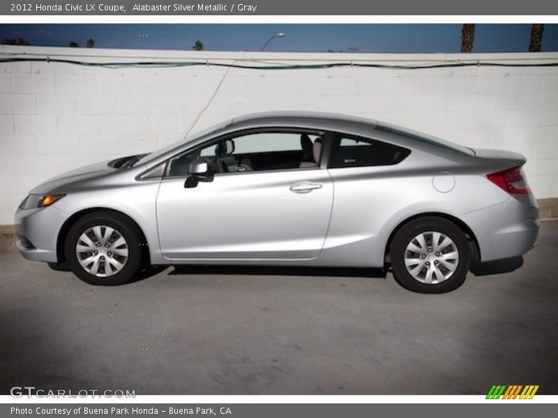 Alabaster Silver Metallic / Gray 2012 Honda Civic LX Coupe