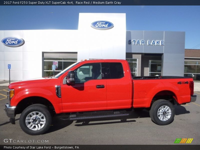 Race Red / Medium Earth Gray 2017 Ford F250 Super Duty XLT SuperCab 4x4