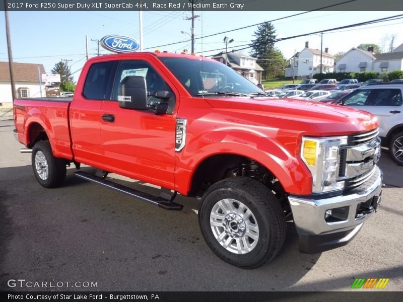 Race Red / Medium Earth Gray 2017 Ford F250 Super Duty XLT SuperCab 4x4